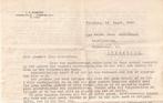 Brief Bodewes Voorburg Dir. Zaalberg Leiden 1945 voedselverz, Verzamelen, Militaria | Tweede Wereldoorlog, Niet van toepassing