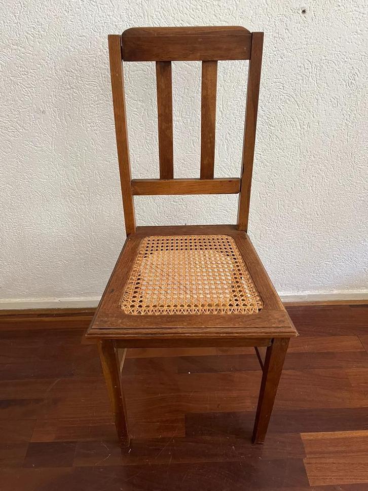 2 Art Nouveau stoelen met rieten zitting, Antiek en Kunst, Antiek | Meubels | Stoelen en Banken, Ophalen