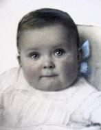 Pasteltekening baby Eefje , 7 maanden oud, jaren 30, Ophalen of Verzenden