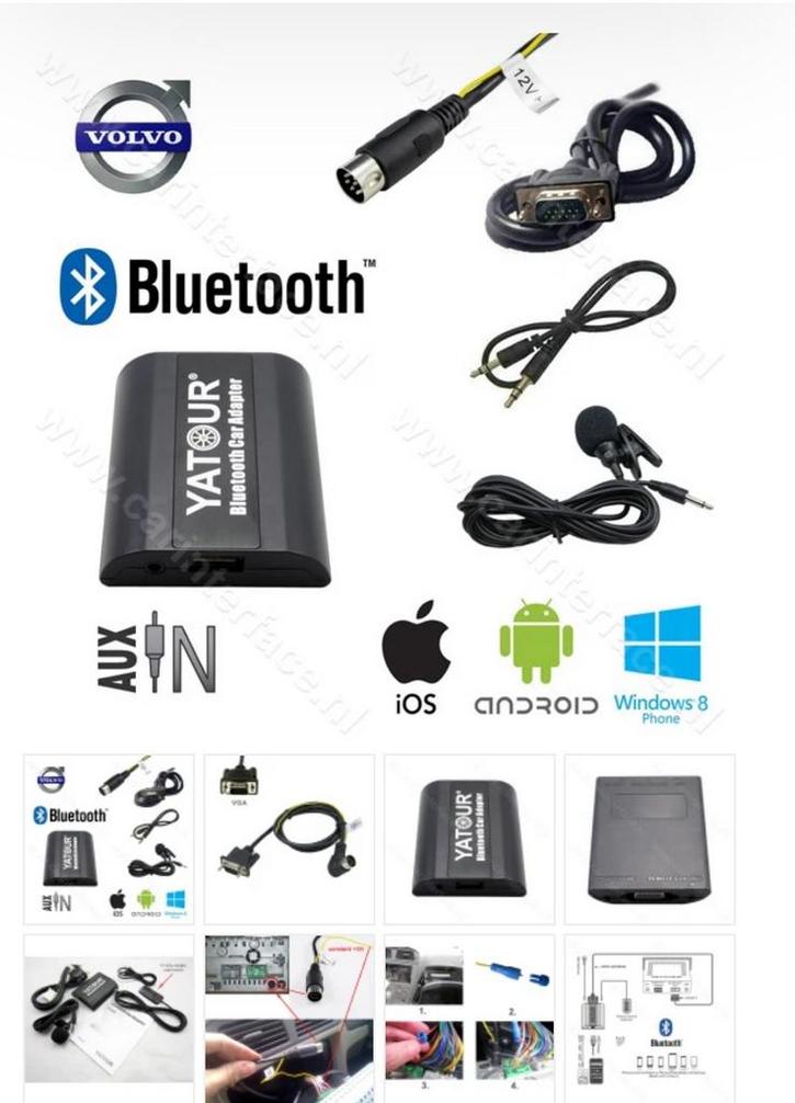 Yatour Bluetooth Adapter Volvo HU-serie, Auto diversen, Autoradio's, Nieuw, Ophalen of Verzenden