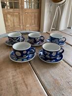 5 x kop en schotel Japans porselein. Blauw bloesem Imari., Antiek en Kunst, Antiek | Servies los, Ophalen