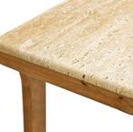 NIEUW! Bijzettafel met travertin blad - 40x30x66 cm, Ophalen, Overige materialen, Minder dan 55 cm, Gebruikt