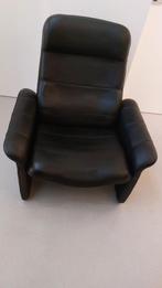 zwarte De Sede fauteuil model DS-50, Huis en Inrichting, Fauteuils, Ophalen, Gebruikt, Minder dan 75 cm, Leer