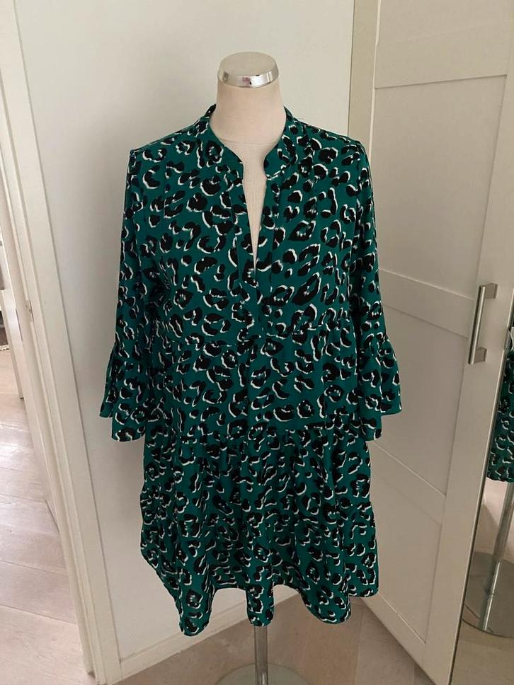 Groene Vintage Dressing Jurk - Maat XL, Kleding | Dames, Jurken, Zo goed als nieuw, Maat 38/40 (M), Groen, Boven de knie, Ophalen of Verzenden