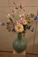 Prachtig mooi boeket met zijden Silk-ka kunstbloemen, Ophalen of Verzenden, Zo goed als nieuw, Binnen