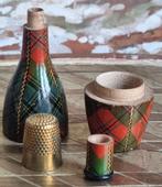 Antiek Naaigerei Tartanware naaldenkoker vinger  Mauchline, Verzenden