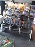 Vintage kappersstoel met droogkappen, leer, Antiek en Kunst, Ophalen