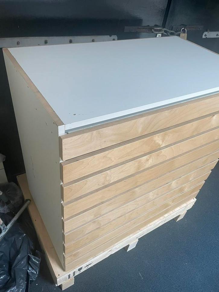 Moderne papier & posterkast / ladekast, Huis en Inrichting, Kasten | Ladekasten, Zo goed als nieuw, Minder dan 100 cm, 50 tot 100 cm