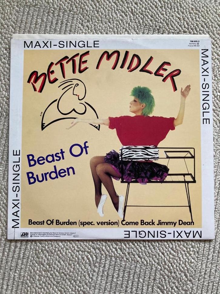 LP Single/ Bette Midler - Beast of burden, Cd's en Dvd's, Vinyl | Pop, Gebruikt, 1980 tot 2000, 12 inch, Ophalen of Verzenden