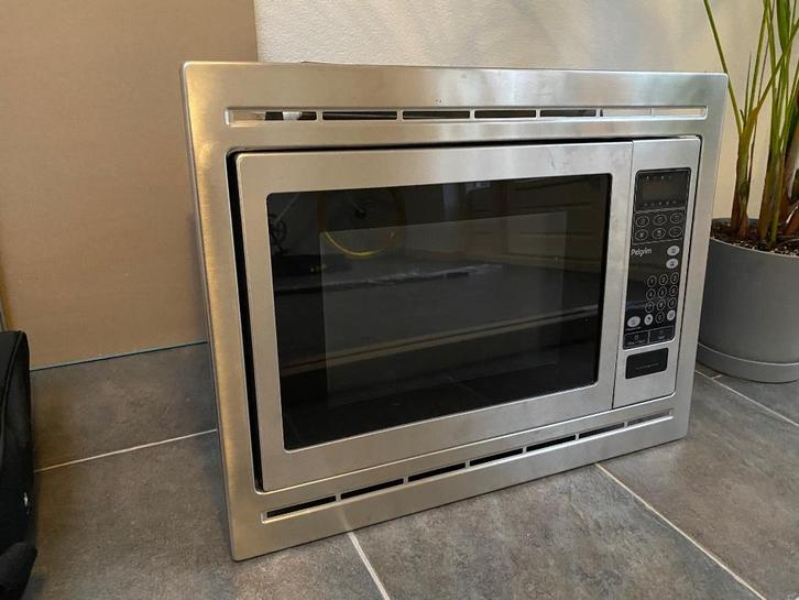 Pelgrim magnetron met grill, Witgoed en Apparatuur, Magnetrons, Gebruikt, Inbouw, Combimagnetron, 45 tot 60 cm, Grill, Draaiplateau