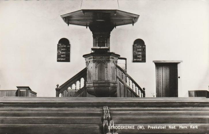 SEROOSKERKE (W.) Ned. Herv. Kerk.  Preekstoel, Verzamelen, Ansichtkaarten | Nederland, Ongelopen, Zeeland, 1960 tot 1980, Verzenden