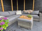 Riante hoek loungeset. Wicker. Grijs. Als nieuw., Tuin en Terras, Tuinsets en Loungesets, Ophalen, Zo goed als nieuw, Bank