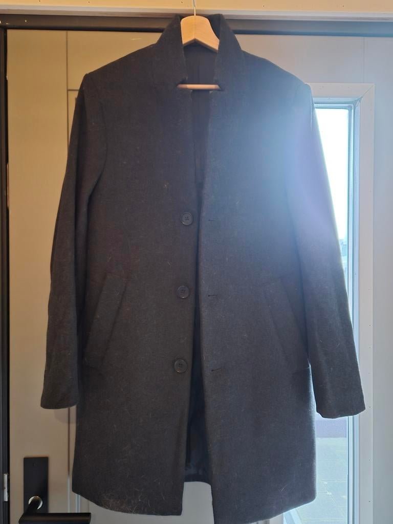 Gevoerde heren mantel, Kleding | Heren, Jassen | Winter, Ophalen of Verzenden, Zo goed als nieuw, Overige maten, Zwart