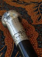 Mooie antieke Engelse wandelstok met knop van zilver 85 cm., Antiek en Kunst, Ophalen of Verzenden