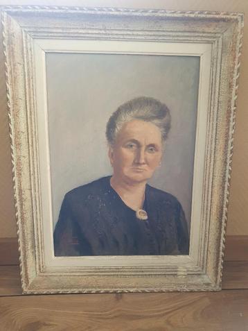 olieverf op board portret van dame uit 1955 beschikbaar voor biedingen