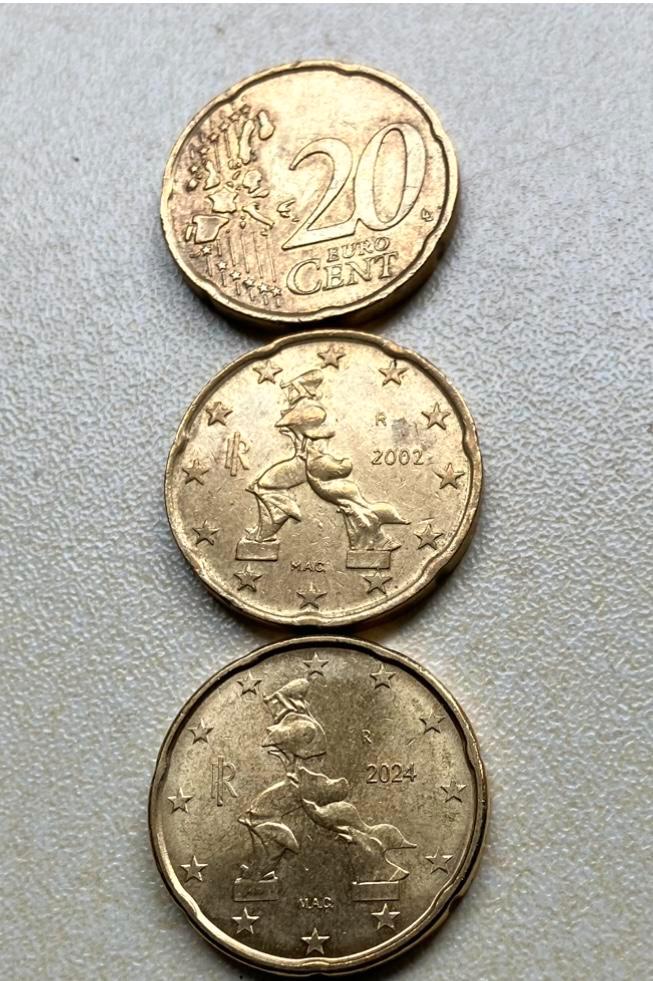 3 x € 0,20 ITALIË 🇮🇹 ~ 2002 en 2024, Postzegels en Munten, Munten | Europa | Euromunten, Setje, 20 cent, Italië, Ophalen of Verzenden
