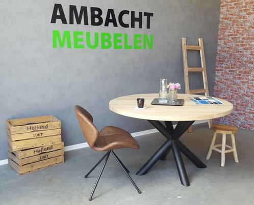 ronde eiken tafel eettafel 110 120 130 140 150 160 180 CM, Huis en Inrichting, Tafels | Eettafels, Nieuw, Rond, Eikenhout, Ophalen of Verzenden