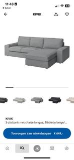 Kivik bank 3 zits  & chaise longue, Huis en Inrichting, Banken | Bankstellen, Ophalen, Gebruikt, Driepersoons, Rechte bank