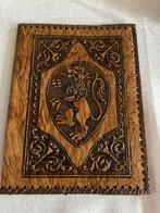 Vintage leren notitieboek met leeuw, Antiek en Kunst, Antiek | Boeken en Bijbels, Ophalen of Verzenden