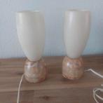 2 Vintage Albaster Tafellampen(A.Pegasan), Huis en Inrichting, Lampen | Tafellampen, Ophalen, Zo goed als nieuw, Overige materialen