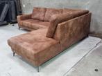 !!ACTIE!! Professioneel Gereinigde Hoekbank Cognac, Huis en Inrichting, Ophalen of Verzenden, 150 cm of meer, Vierpersoons of meer