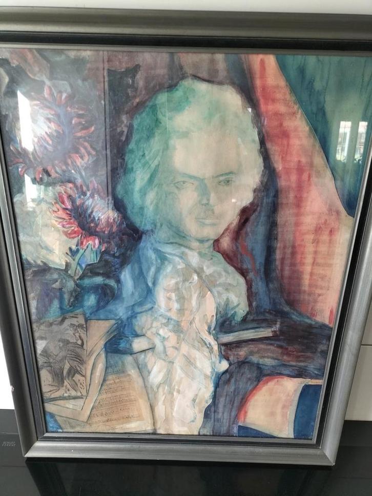 Aquarel sebastiaan galis groninger ploeg stijl, Antiek en Kunst, Kunst | Schilderijen | Modern, Ophalen