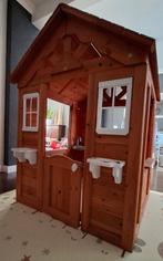 Speelhuisje hout zeer geod + gratis mat voor een kind, Kinderen en Baby's, Speelgoed | Buiten | Speelhuisjes, Ophalen, Zo goed als nieuw