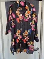 Samoon Lange Blouse Zwart Bloemen Maat 48, Kleding | Dames, Grote Maten, Samoon, Ophalen of Verzenden, Zo goed als nieuw, Zwart