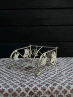 Vintage Servethouder Metaal met Bladmotief, Ophalen of Verzenden, Zo goed als nieuw