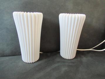 2 gave vintage ikea tafellampen van Bista type b0015 plissé beschikbaar voor biedingen