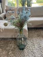 Grote glazen vaas incl bloemen, Huis en Inrichting, Woonaccessoires | Vazen, Verzenden