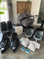 bugaboo donkey5 tweeling grey melange compleet + accesoires, Ophalen, Zo goed als nieuw, Kinderwagen of Buggy