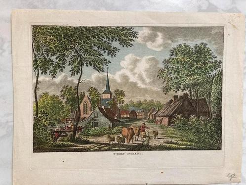 T' Dorp Ovesant, kopergravure 1790,  K. F. Bendorp, 23x17cm., Antiek en Kunst, Kunst | Etsen en Gravures, Ophalen of Verzenden
