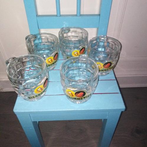Bierbommetjes glazen en 1 bierbommetjes schaaltje unox, Verzamelen, Biermerken, Gebruikt, Glas of Glazen, Overige merken, Ophalen