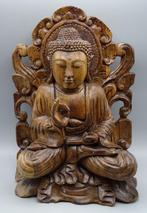 Prachtig Handgemaakt Suar Hout Boeddha Beeld 39 cm, Ophalen of Verzenden