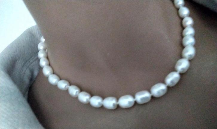Ketting Authentieke Parels AAA KWALITEIT maar prijsje, Sieraden, Tassen en Uiterlijk, Kettingen, Nieuw, Steen of Mineraal, Wit