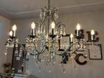 Mooie kroonluchter, hanglamp, lamp, metaal, glas 10 lampjes, Huis en Inrichting, Lampen | Kroonluchters, Ophalen, Zo goed als nieuw