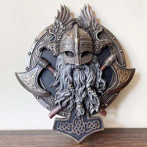Viking Wand Plaat / Noors Bord Dubbele Bijl Retro Plaque, Huis en Inrichting, Woonaccessoires | Wanddecoraties, Nieuw, Ophalen of Verzenden