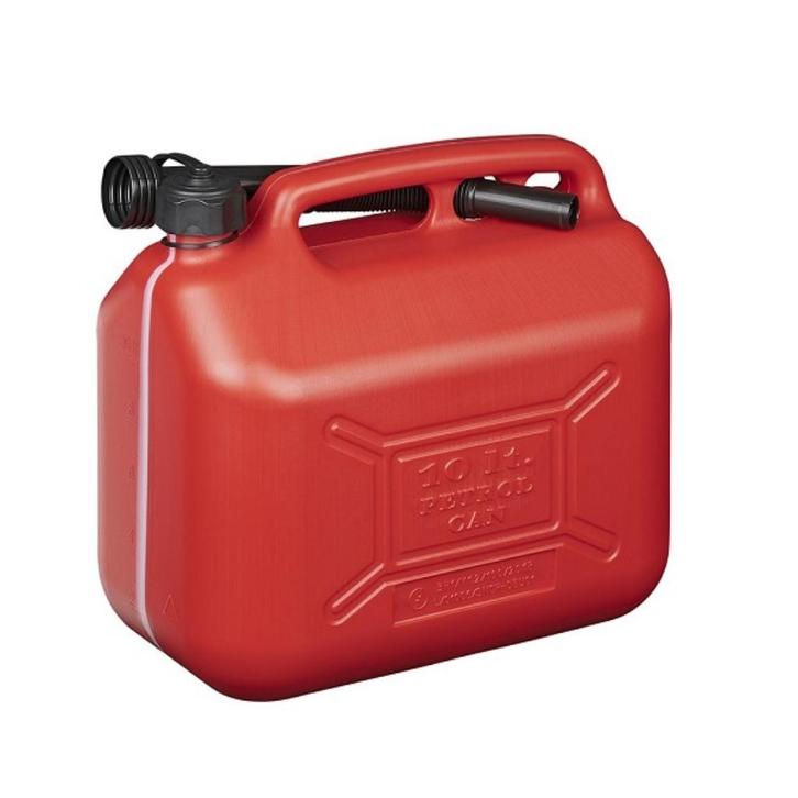 Jerrycan / Benzinekan 10L kunststof rood UN-gekeurd, Auto diversen, Auto-accessoires, Nieuw, Verzenden