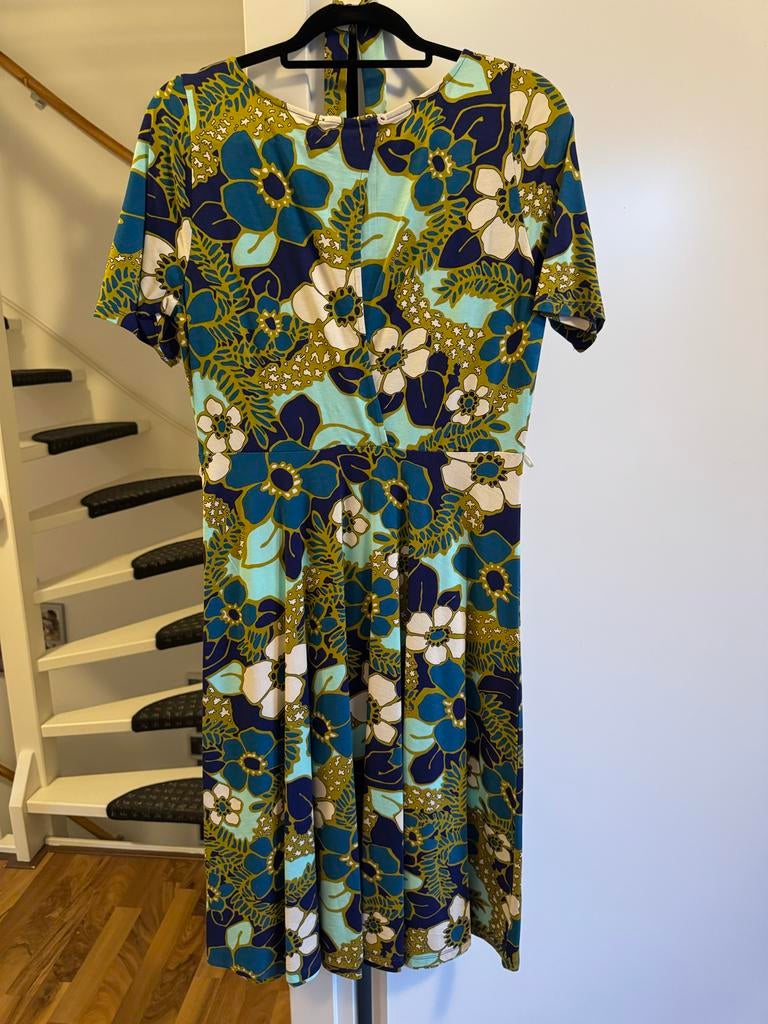 King Louie Jurk - Maat S - Prachtige Print, Blauw, Ophalen of Verzenden, Zo goed als nieuw, Knielengte