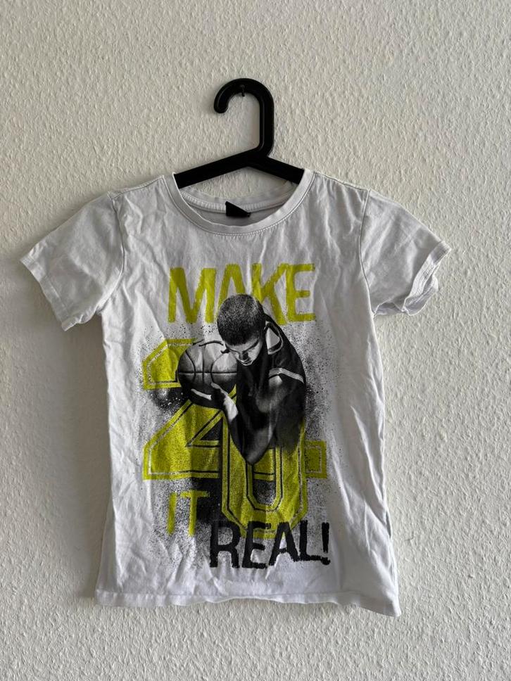 Wit T-shirt met basketbalprint Chapter Young, maat 134/140, Kinderen en Baby's, Kinderkleding | Maat 134, Zo goed als nieuw, Jongen