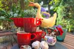 Le Creuset koppen (3),kersenrood voor koffie c.q iets anders, Ophalen of Verzenden, Nieuw, Overige materialen, Overige typen