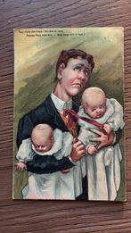 Humor. Vader met zijn tweeling! Reliëf.1909, Ophalen of Verzenden, Voor 1920, Gelopen, Overige thema's