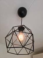 Industriële Plafondlamp Zwart Metaal, Ophalen of Verzenden, Zo goed als nieuw, Metaal, Minder dan 50 cm