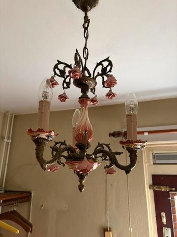 Porseleinen hanglamp met koper beschikbaar voor biedingen