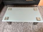 Salontafel RVS met melkwit glas, Huis en Inrichting, Tafels | Salontafels, Ophalen, 100 tot 150 cm, 50 tot 100 cm, Minder dan 50 cm