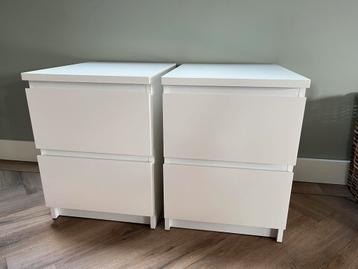 Ikea Malm nachtkastjes wit 2 stuks - afbeelding 1