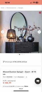 Woood grote stalen ronde spiegel 115cm, Huis en Inrichting, Woonaccessoires | Spiegels, Ophalen, 100 tot 150 cm, Rond, Zo goed als nieuw