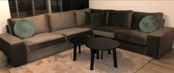 Velvet Grijze Stof IKEA Kivik 2+3 beschikbaar voor biedingen