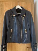 NIKKIE leren jack blauw maat 36 dames, Blauw, Ophalen of Verzenden, Zo goed als nieuw, Nikkie